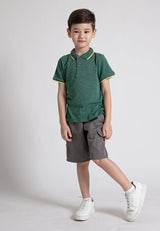 Forest Kids Two Tone Pique Cotton Plain Short Sleeve Polo Kids Tee | Baju Budak Lelaki - FK2009