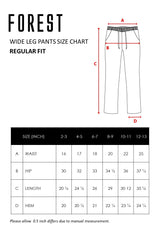Forest Kids Girls Cotton Linen Drawstring Wide Leg Long Pants | Seluar Panjang Palazzo Budak Perempuan - FK810016