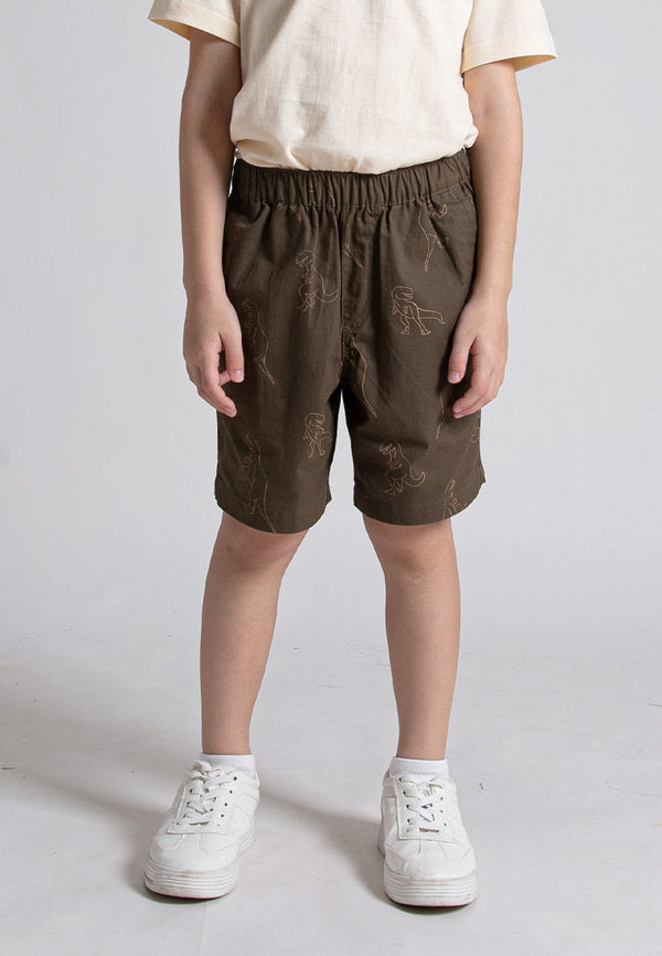 Forest Kids Boys Woven Full Print Cotton Twill Casual Shorts | Seluar Pendek Budak Lelaki - FK65043