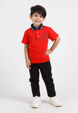 Forest Kids Stretchable Polo T Shirt Boy Kids Collar Tee | Baju Polo T Shirt Budak Lelaki - FK20122