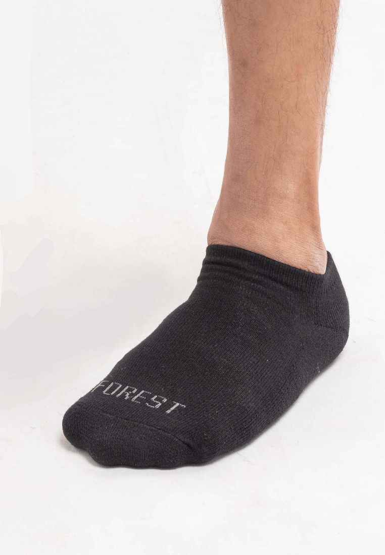 Cotton Spandex Ankle Length Cushioned Sports Socks ( 5 Pieces ) Black Colour - FSF0054T