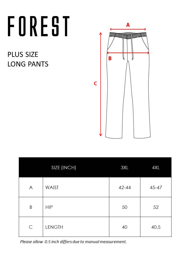 Plus Size Elastic Waist Long Pants - PL10718