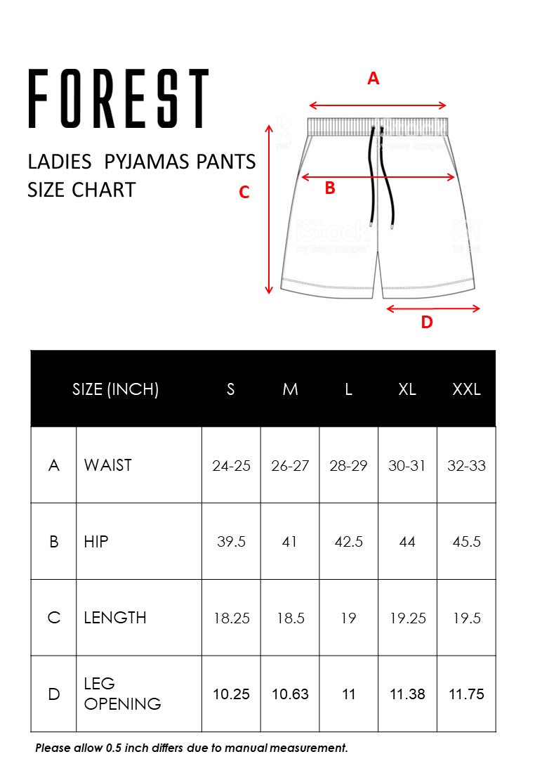 (1 Pc) Pokémon Ladies 100% Cotton Short Pants Pyjamas - PPD1006