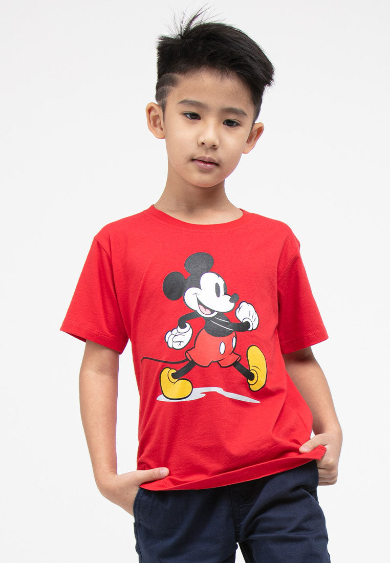 Forest X Disney Kids Unisex Mickey Printed Round Neck Tee Baju T