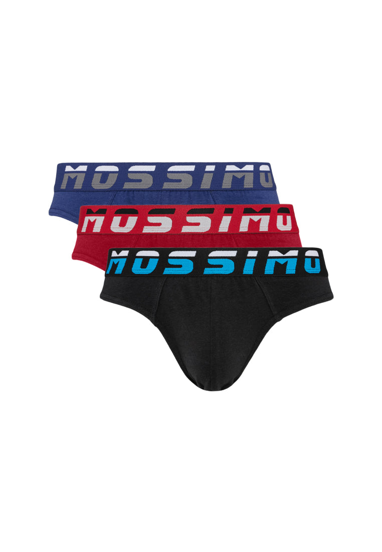 (3 Pcs) Mossimo Cotton Spandex Mini Briefs Assorted Colours - MUD0042M