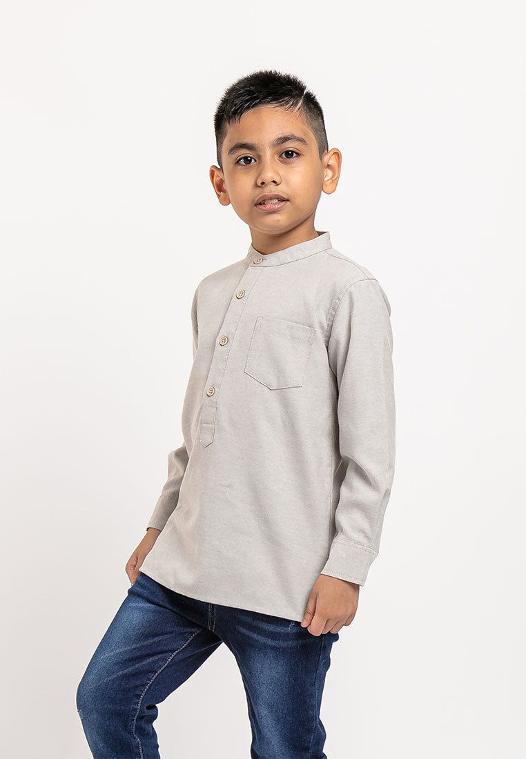 Forest Kids Woven Boy WV LONG SLEEVE REGULAR CUT KURTA SHIRT