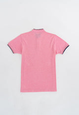 Two Tone Cotton Pique Slim Fit Stand Mandarin Collar Polo Tee - 621030