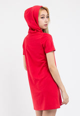 Ladies Short Sleeve Hoodie Dress - 821983