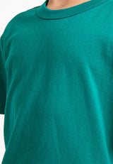 Forest Kids Premium Weight Cotton Linen Knitted Boxy Cut Crew Neck Tee | Baju T Shirt Budak - FK2071