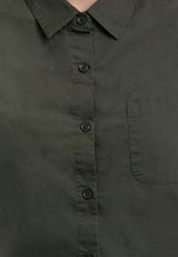 Ladies Woven Long sleeve Collar Shirt - 822014