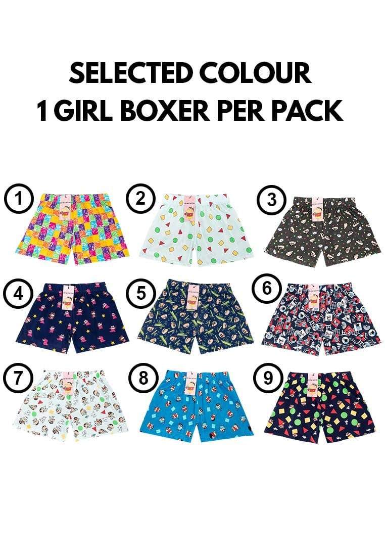 Forest Shinchan Kids 100% Cotton Girl Printed Boxer ( 1 Piece ) Selected Colours - CLJ0001X