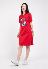 Forest x Disney Mickey & Donald Velvet Texture Embroidered Hoodie Dress - FW885004