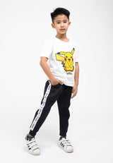 Forest Kids Pokémon Coral Fleece Textured Embroidered Pikachu Round Neck Tshirt | Baju T Shirt Budak - FPK21000