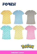 (1 Set) Pokémon Ladies 100% Cotton Sleep Dress Pyjamas - PPD1005