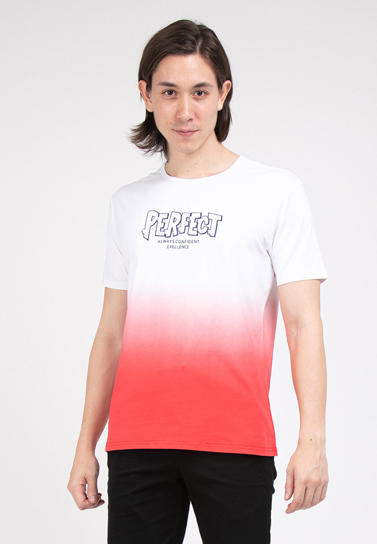 Forest Stretchable Cotton Gradient Print Effects Round Neck Tee