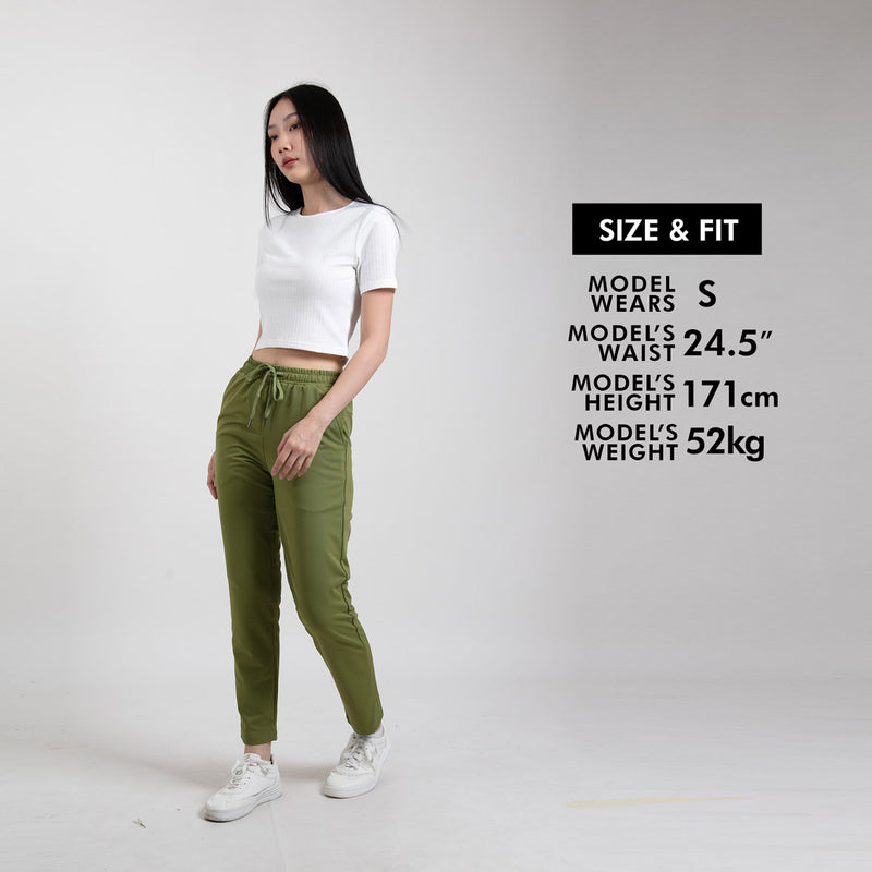 Forest Ladies Casual Polyester Elastic Waist Jogger Pants Women Casual Long Pants | Seluar Panjang Perempuan - 810542