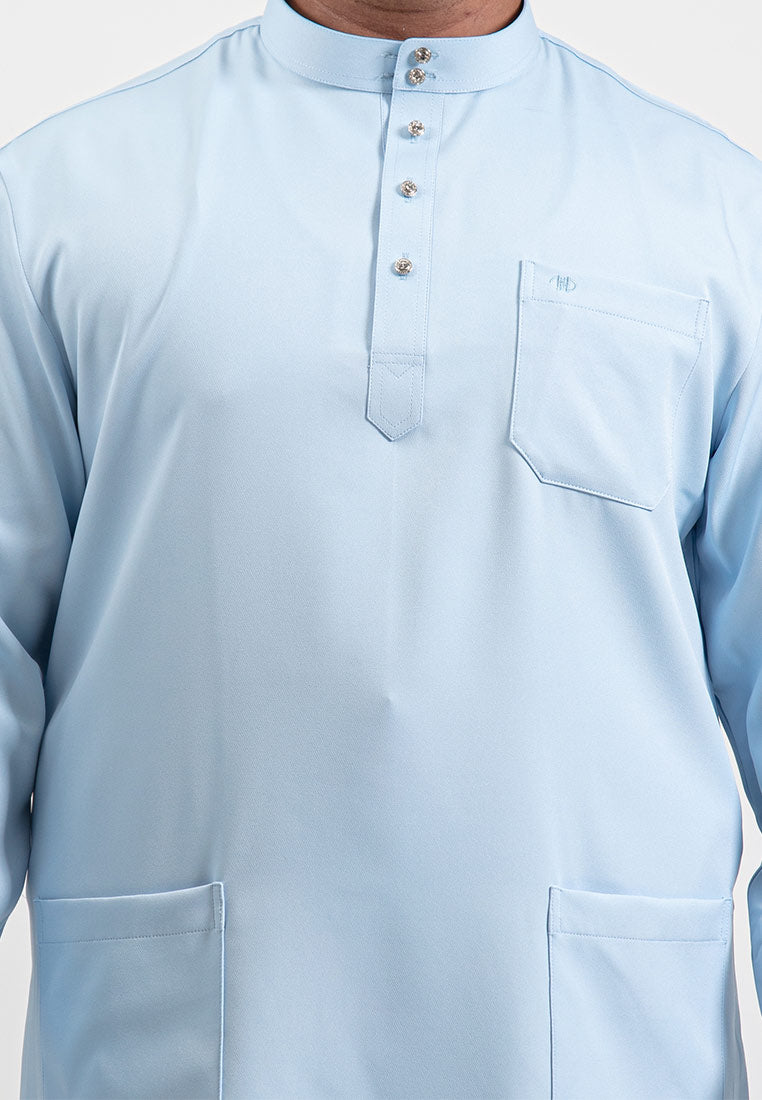 Forest x Hatta Dolmat Baju Melayu Cekak Musang Regular Fit - BM23766 -32LtBlue