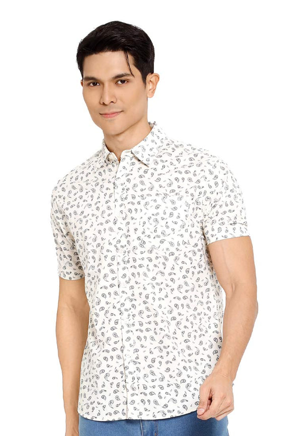 Forest Woven Full Printed Short Sleeve Men Shirt | Baju Kemeja Lelaki - 621436