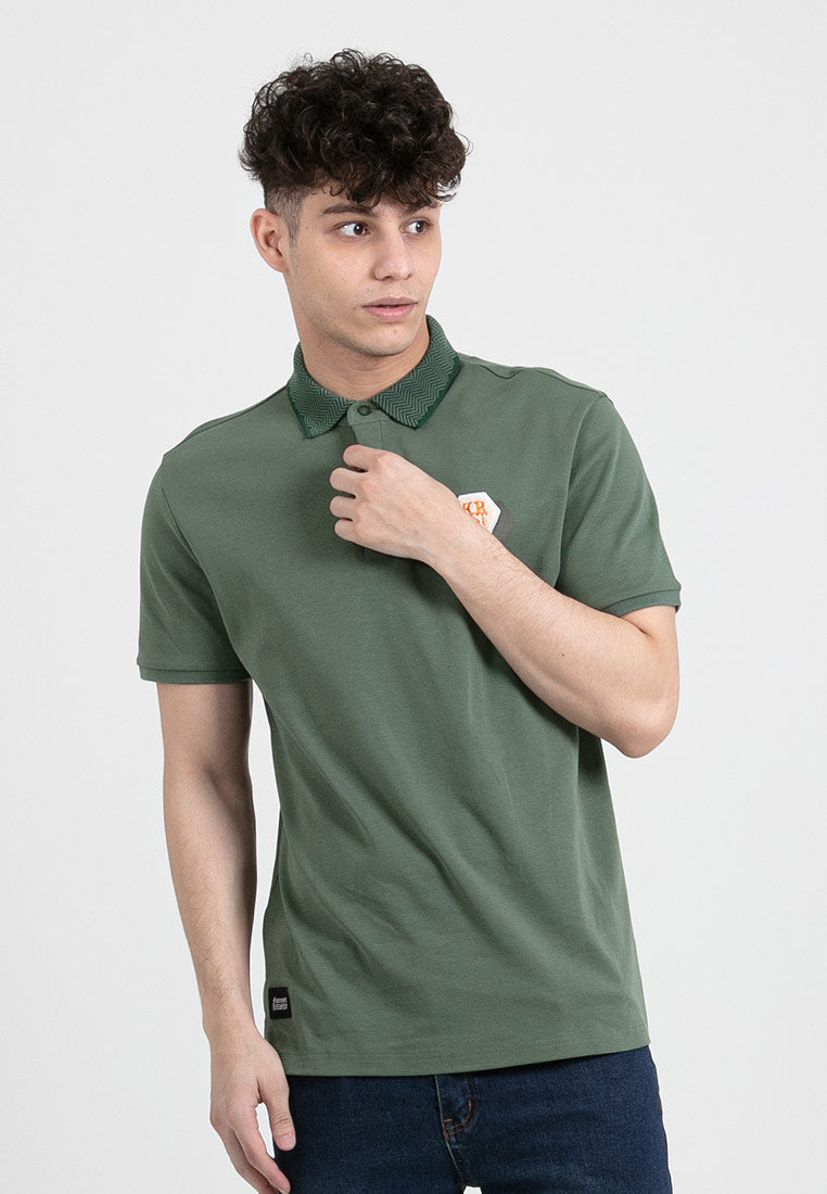 Forest Premium Weight Cotton Polo Tee 220gsm Interlock Knitted Polo T Shirt | Baju T Shirt Lelaki - 23905