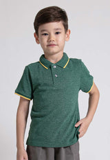 Forest Kids Two Tone Pique Cotton Plain Short Sleeve Polo Kids Tee | Baju Budak Lelaki - FK2009