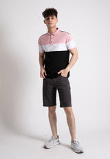 Forest  Stretchable Soft Cotton Colour Block Short Sleeve Cut & Sew Men Polo T Shirt | T Shirt Lelaki - 23817