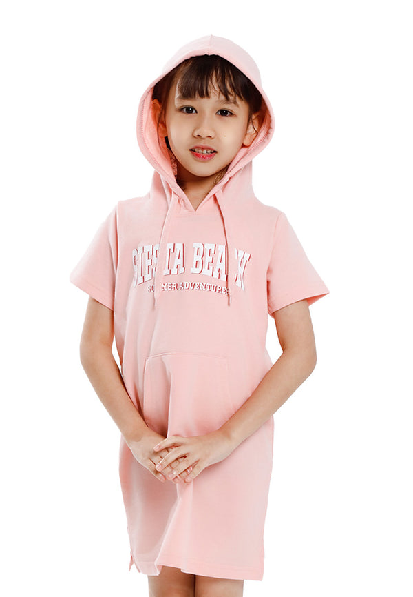 Forest Kids Girl Cotton Terry Short Sleeve Hoodie Dress | Baju Budak Perempuan - FK885079