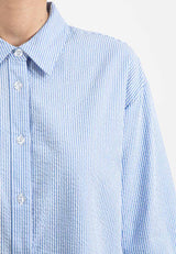 Forest Ladies Cotton Striped Long Sleeve Shirt | Baju Kemeja Perempuan Lengan Panjang - 822370