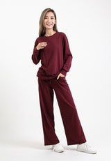 Forest Ladies Premium Cotton Loose Fit Long Sleeve Tee / Long Pants Comfy Lounge Wear - 822342 / 810485