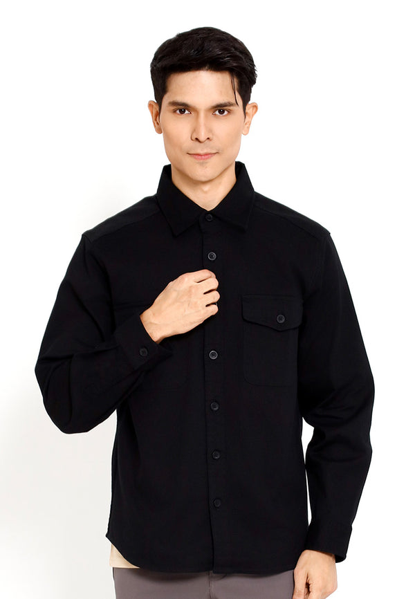 Forest 100% Cotton Twill Long Sleeve Outer Wear Shirts  Men Shirts | Baju Kemeja Lelaki - 30403