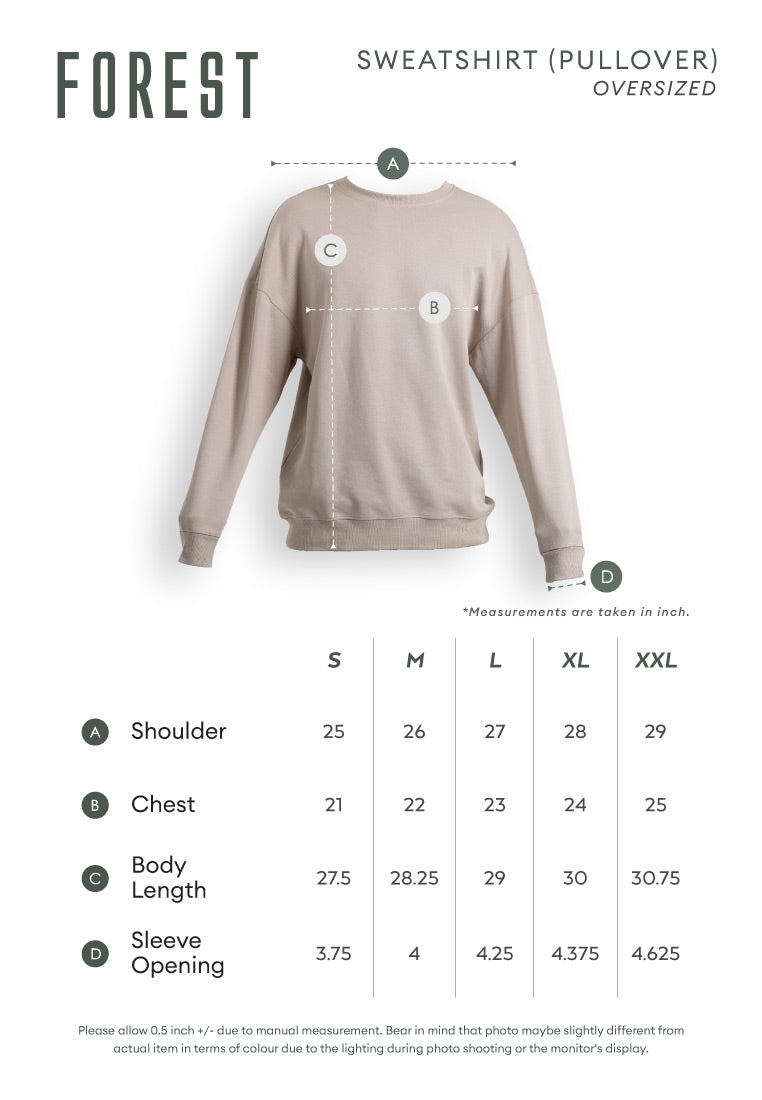 Forest Air-Cotton 260GSM Heavy Weight Pique Cotton Oversized Round Neck Men Sweatshirt PullOver - 23901