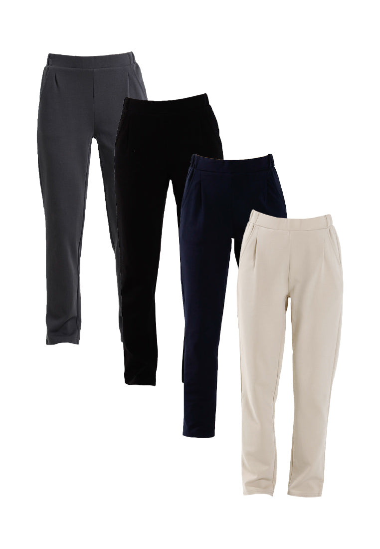 Forest Seluar Panjang Perempuan | Forest Ladies Cotton Interlock Tapered Pants Women Casual Long Pants - 810500