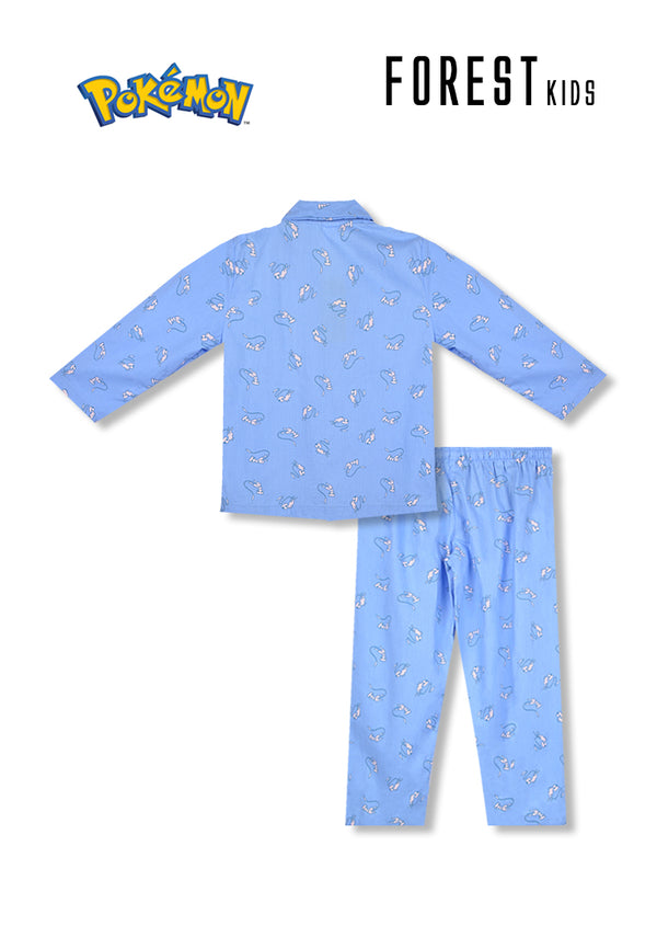 (1 Pc) Pokémon Kids Woven Cotton Long Sleeve Long Pants Pyjamas Selected Colours -PPJ1039LL