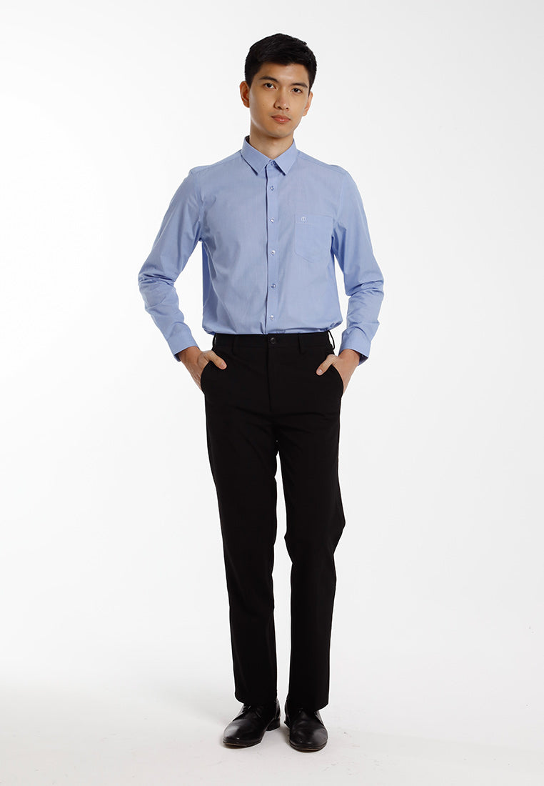 Alain Delon Baju Kemeja Lelaki | Alain Delon Long Sleeve Slim Fit Business Wear - 15018001C