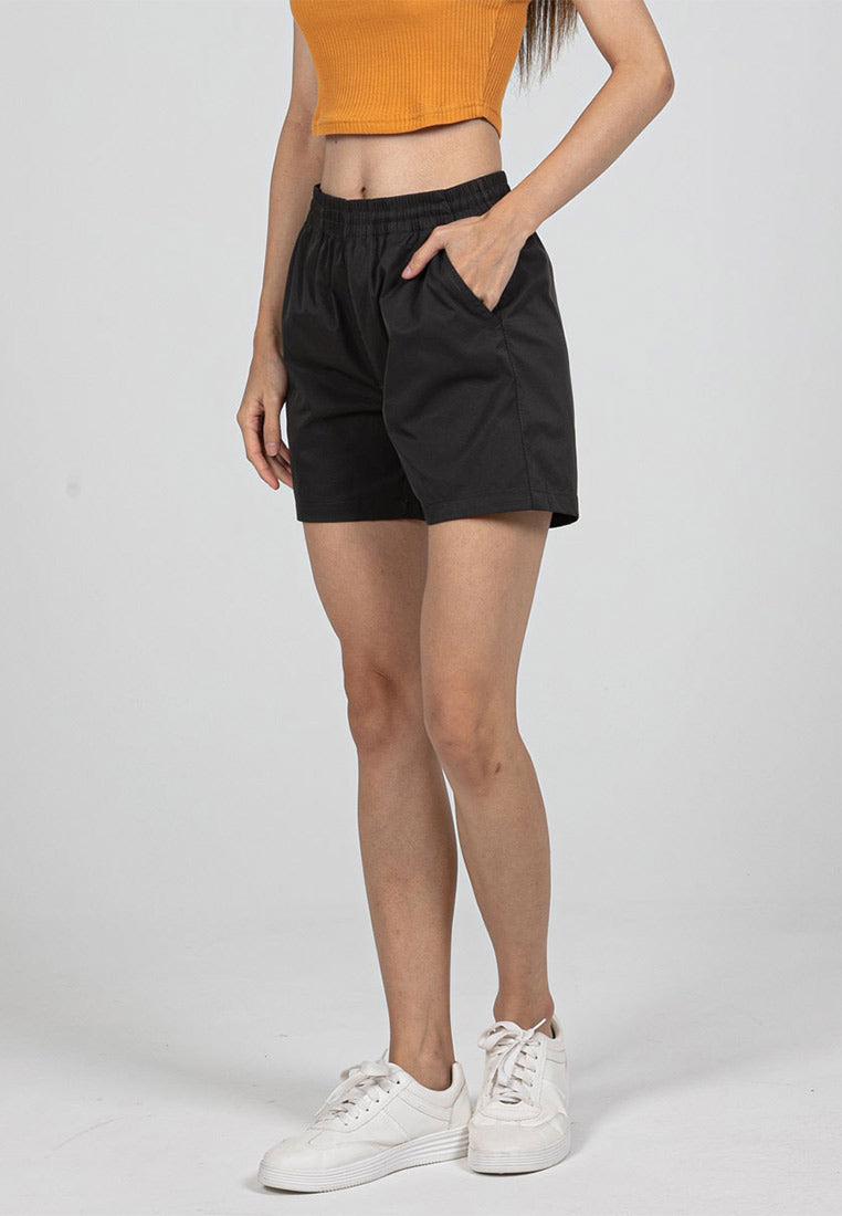 Forest Ladies Stretchable Polyester Elastic Waisted Short Pants Women Casual Shorts | Seluar Pendek Perempuan - 860165