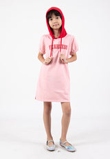 Forest Kids Girl Cotton Terry Puff Sleeve Hoodie Dress | Baju Budak Perempuan - FK885057