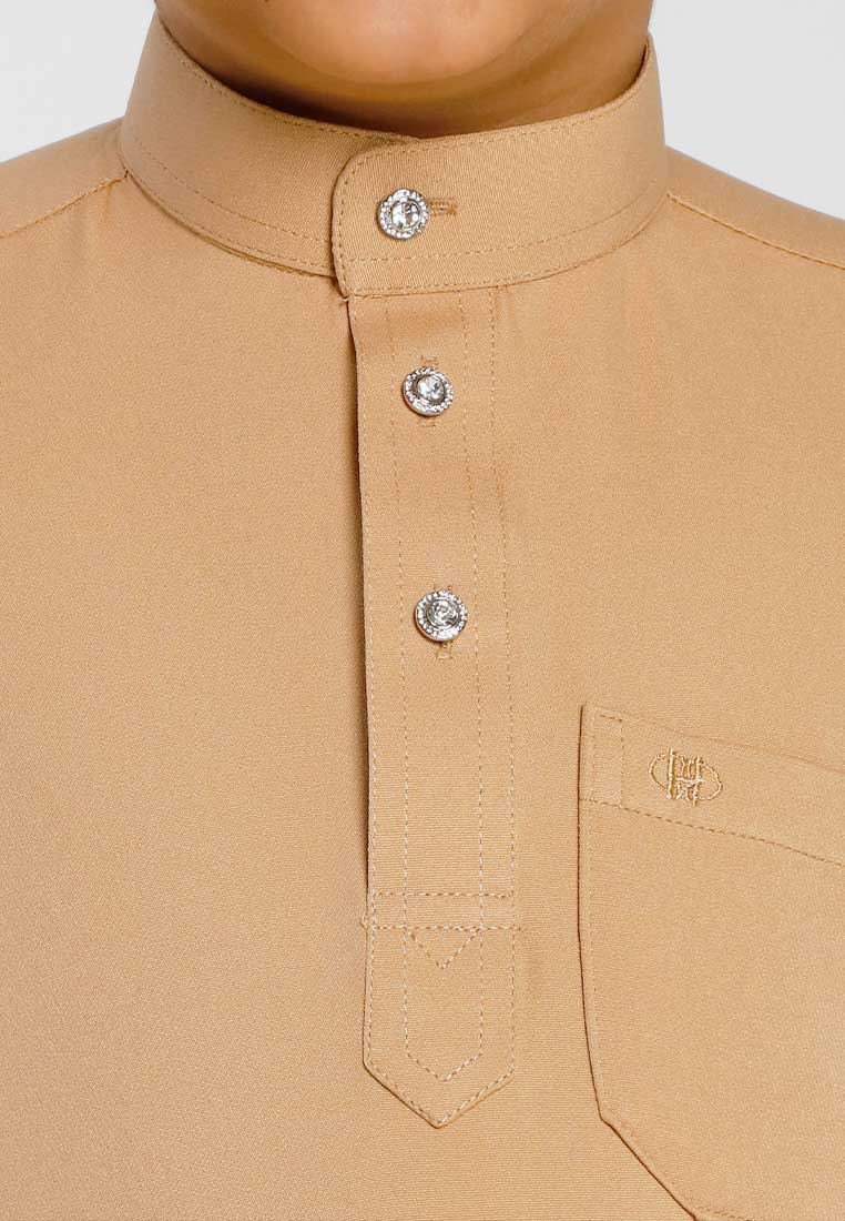 Forest x Hatta Dolmat Baju Melayu Budak Cekak Musang Regular Fit - FK23766BM -13Khaki