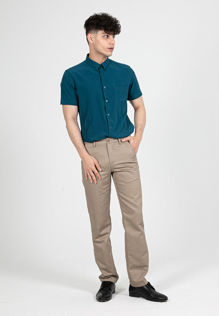 Byford Slim Fit Flat Front Cotton Pants - 3223001A