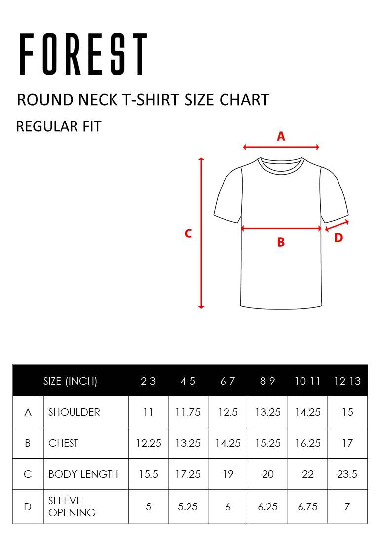 Forest Kids Boys Premium Cotton Interlock Round Neck Graphic T-Shirt | Baju T-Shirt Budak Lelaki - FK20208
