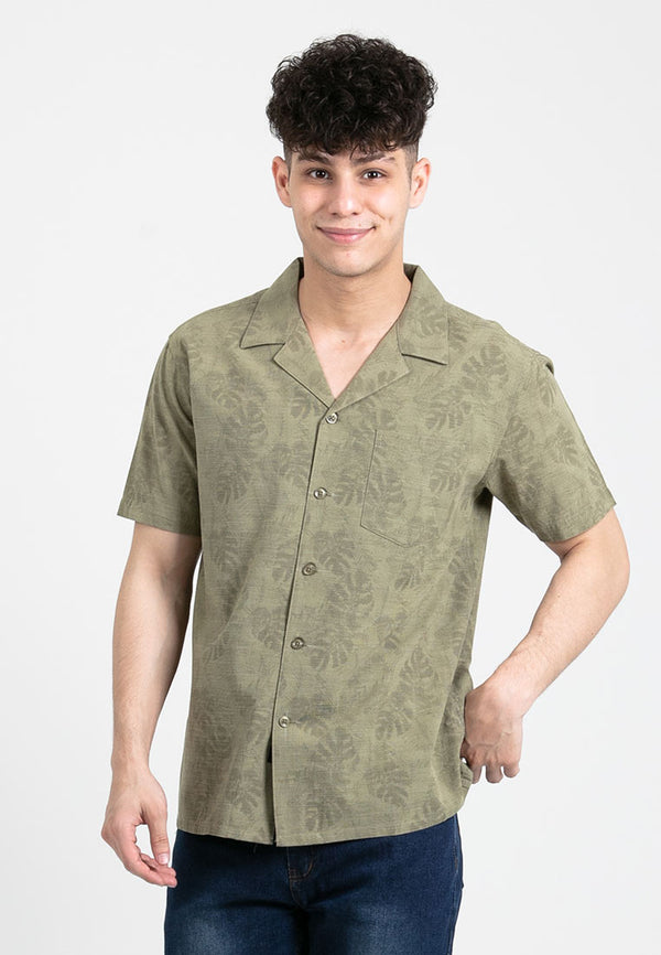 Forest Woven Full Print Short Sleeve Men Shirt | Baju Kemeja Lelaki - 621358