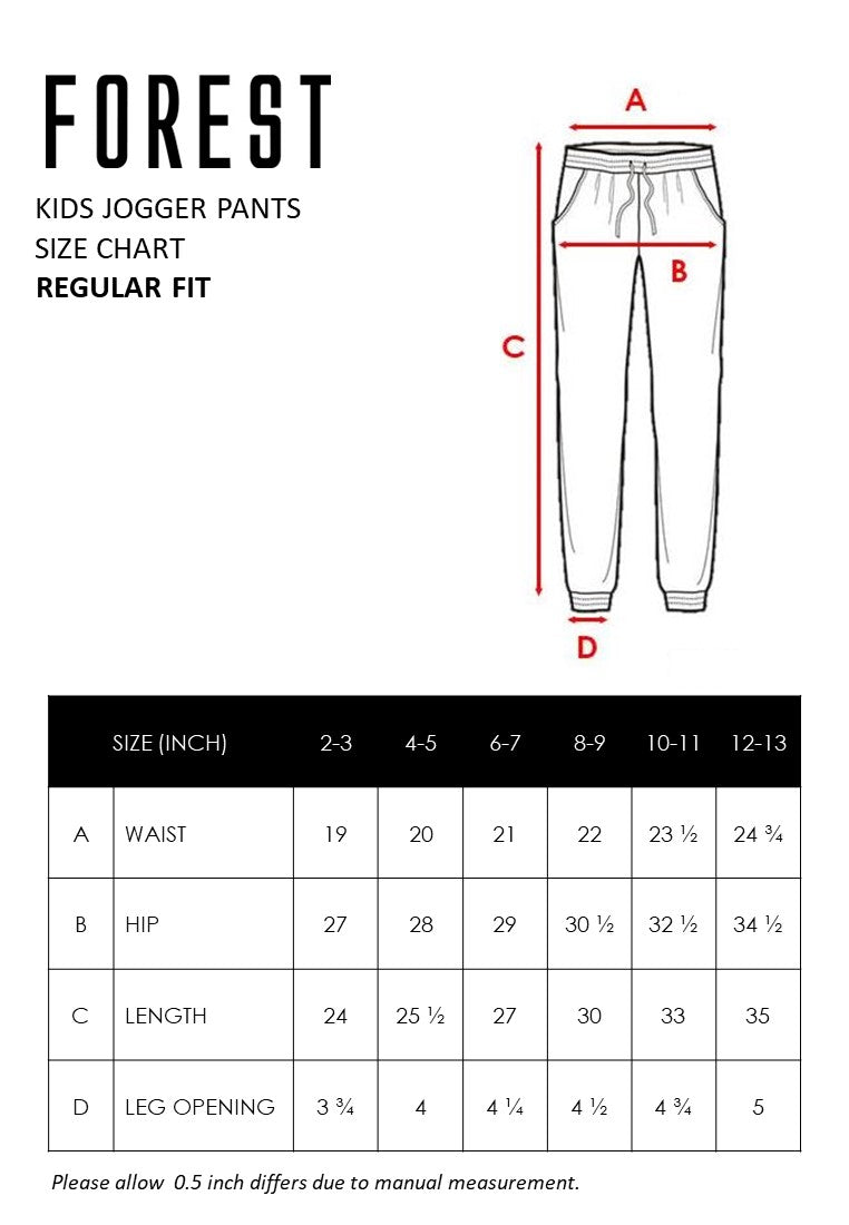 Forest Kids Boy Cotton Terry Long Pants Boy Jogger Pants l Seluar Panjang Budak Lelaki - FK10052