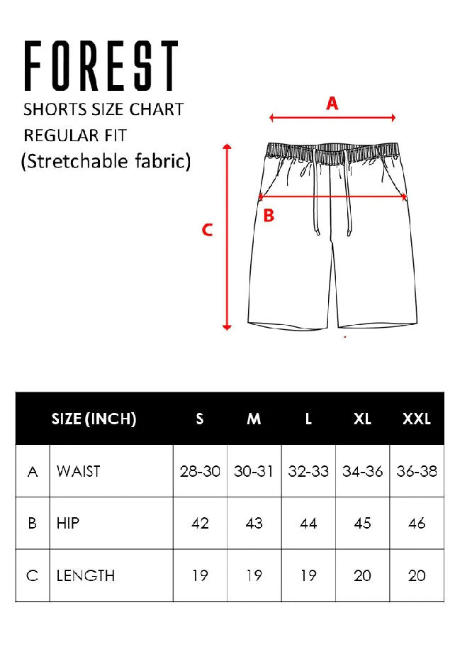 Forest Stretchable Cotton Twill Elastic Shorts Pants  | Seluar Pendek Lelaki - 665084