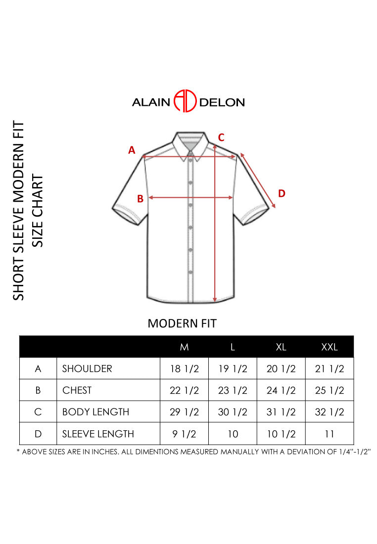 Alain Delon Baju Kolar Lelaki | Alain Delon Cotton Spandex Modern Fit Short Sleeve Collar - 14525018
