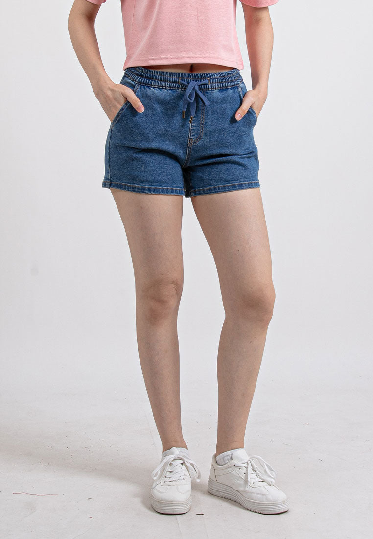 Forest Ladies Stretchable Denim Short Pants Casual Elastic Denim Shorts Women | Seluar Pendek Denim Perempuan - 860162