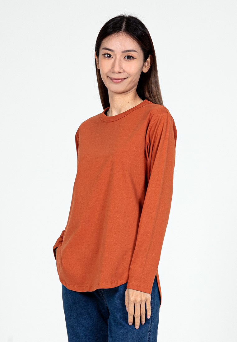 Forest Ladies Premium Soft-Touch Cotton Crew Neck Drape Tshirt Women | Baju T Shirt Perempuan - 822192