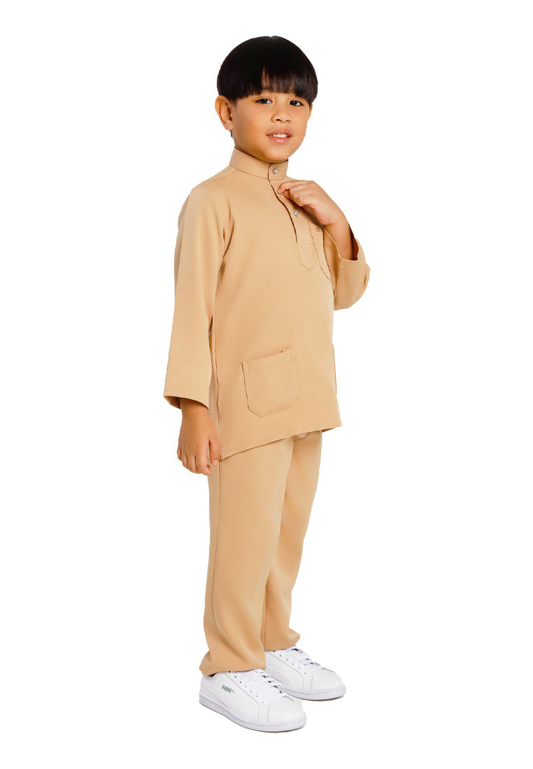 Forest x Hatta Dolmat Baju Melayu Budak Cekak Musang Regular Fit - FK23766BM -13Khaki