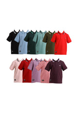 Forest Kids Premium Weight Cotton Stretchable Polo T Shirt Collar Tee | Baju T Shirt Budak Lelaki - FK20112