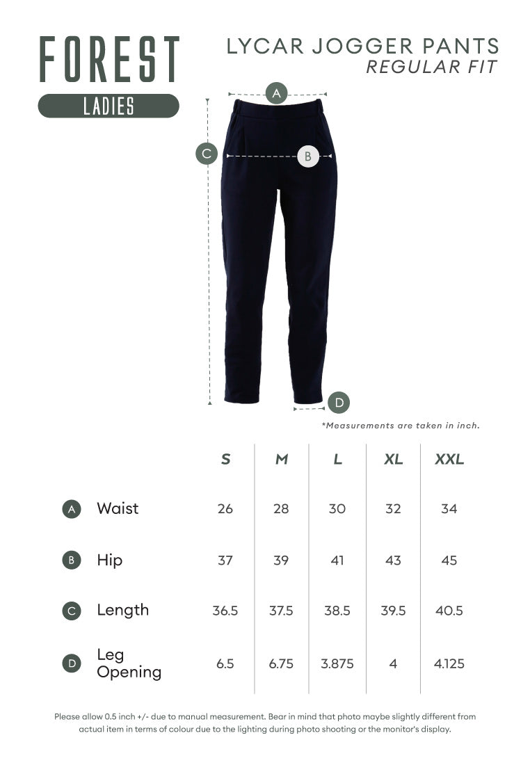 Forest Seluar Panjang Perempuan | Forest Ladies Cotton Interlock Tapered Pants Women Casual Long Pants - 810500