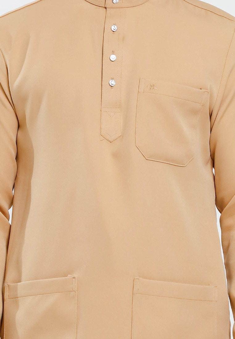 Forest x Hatta Dolmat Baju Melayu Cekak Musang Regular Fit - BM23766 -13Khaki