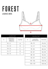 (1 PC) Forest Ladies Nylon Spandex Bra Selected Colours - FBD0021L