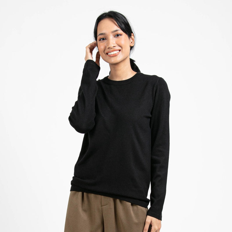 Forest Ladies Casual Basic Plain Long Sleeve Knit Sweater | Baju Perempuan Lengan Panjang - 822341